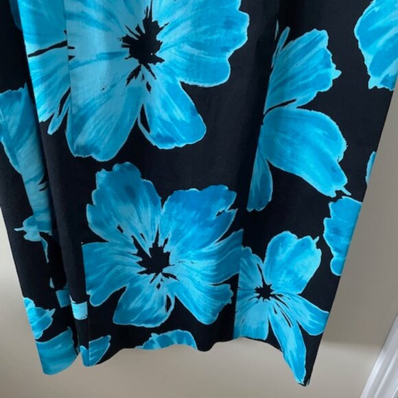 Laura -  sheath dress  - Floral Print - blue/Black - size 12 - Picture 7 of 7